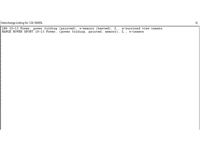 2012 Land Rover Range Rover Sport Drivers Side View Mirror