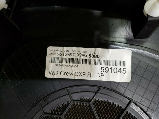 2011 2013 DODGE DURANGO LEFT REAR DOOR PANEL P/N 1GS971X9AG