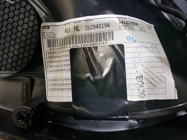 2016 AUDI A3 LEFT SIDE REAR DOOR PANEL