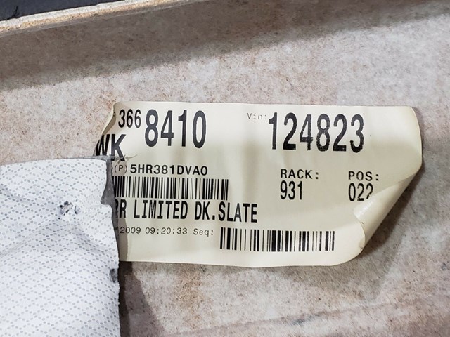 2010 JEEP GRAND CHEROKEE RIGHT REAR DOOR PANEL P/N 5HR381DVA0