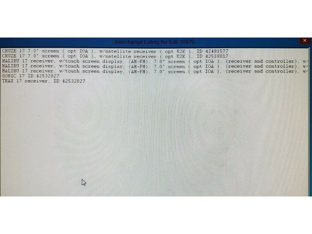 2017 CHEVY CRUZE RADIO RECEIVER P/N 42481577