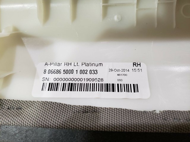 2015 CADILLAC ATS RIGHT SIDE FRONT INTERIOR PILLAR TRIM