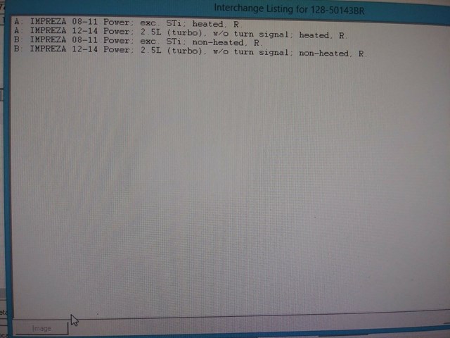 2011 SUBARU IMPREZA PASSENGER SIDE MIRROR