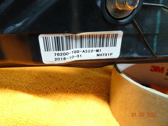 RIDGELINE 2018 MIRROR PASSENGER SIDE W/SENSOR/HEATED   OEM USED