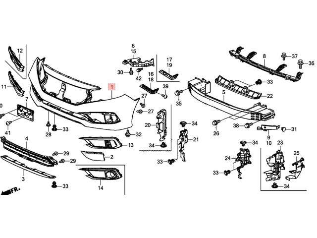 2019 - 2019 Honda Civic Front Bumper