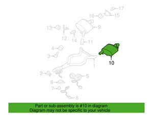 2018 Land Rover Range Rover Muffler Right Rear 5.0l Supercharged LR105224 includ