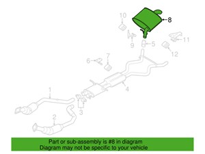 2018 Land Rover Range Rover Muffler Left Rear 5.0l Supercharged LR105228 includ