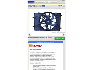 2010 Ford Fusion SE Radiator Cooling Fan (never out of box)