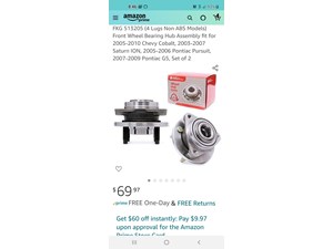 2003 Saturn Ion Front Wheel Bearing