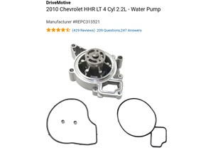 2010 Chevy HHR Water Pump