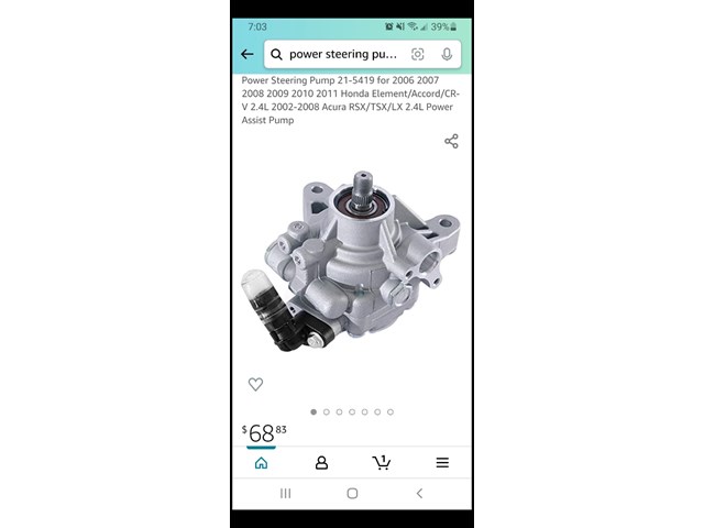 2004 Acura RSX Power Steering Pump