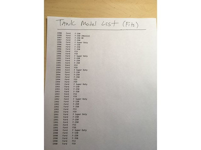 1998 Ford F250 Gas Tank