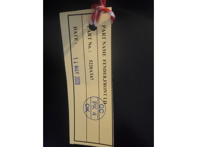 2021 Mitsubishi Mirage front left Fender