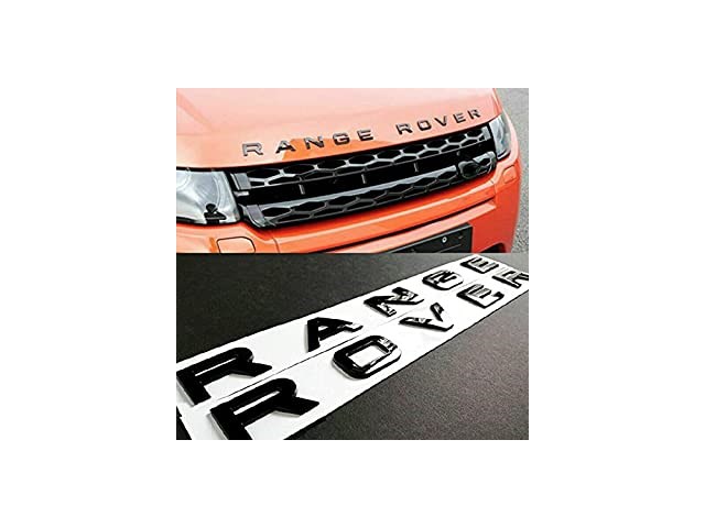 new 1 x gloss black range rover trunk/hood badge set 