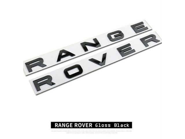 new 1 x gloss black range rover trunk/hood badge set 