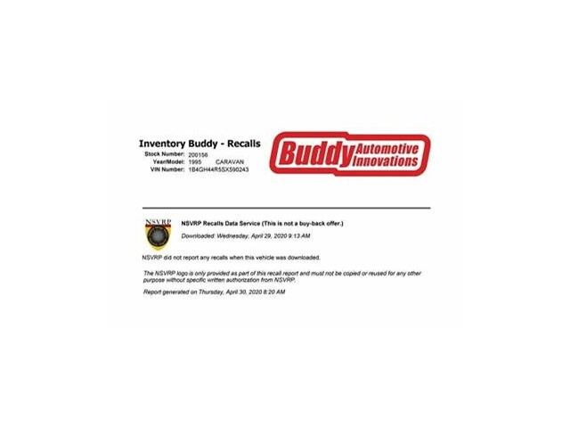 Driver Left Tail Light Fits 94-95 CARAVAN 97681