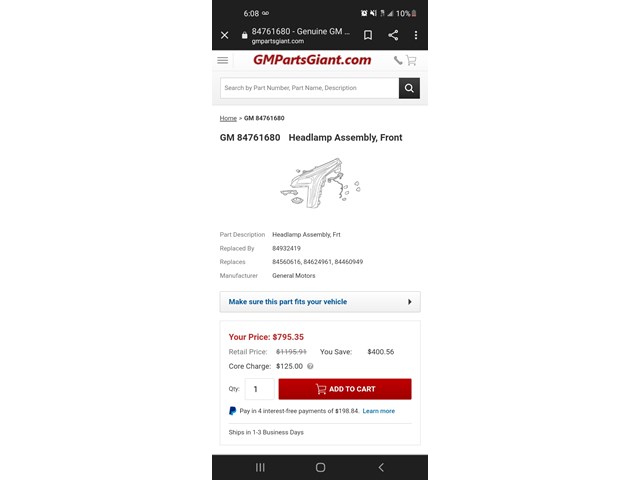 2020 Cadillac XT4 Headlight