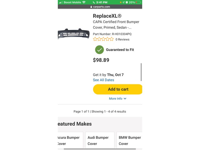 2002 Hyundai Elantra Front Bumper