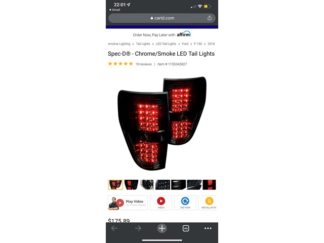 09-14 Ford F150 Tail Light