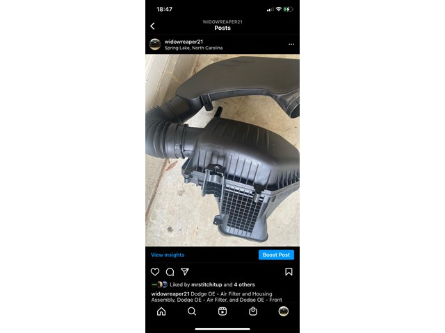 2018 Dodge Challenger Air Intake Tube