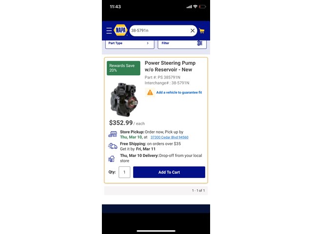 2005- 2017 Subaru Outback Power Steering Pump