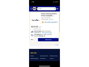 1998- 2000 Ford Expedition Power Steering Rack