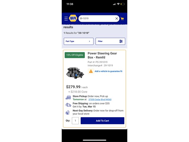 1997-2005 Ford Fseries Power Steering Gear box 