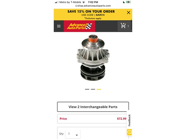 1998 BMW 323i Water Pump