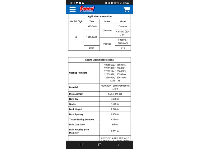 1998 Chevy Camaro Engine Parts Misc