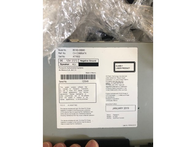 2019 Toyota Camry Navigation Screen