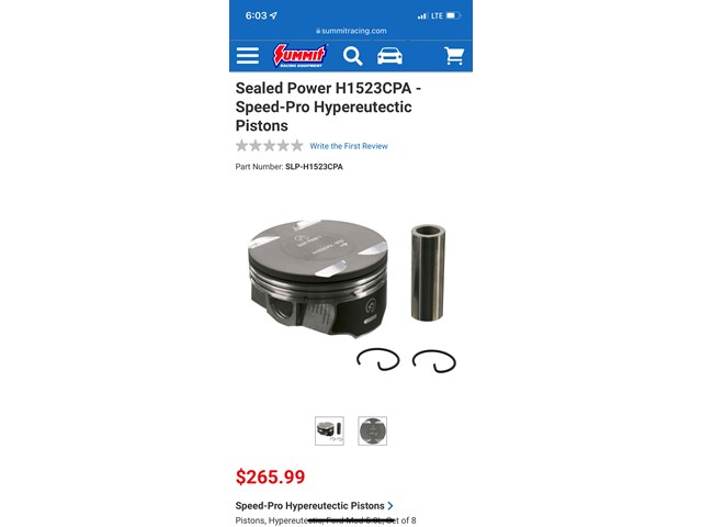Sealed Power Pistons Qty. 8 P/N:H1523CPA 5.0 Coyote 