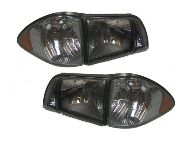 1987-1993 6pc Euro Headlights Smoked
