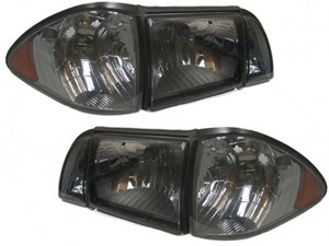 1987-1993 6pc Euro Headlights Smoked