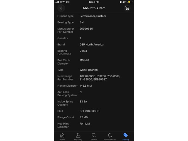 Wheel Bearing and Hub Assembly-New GSP 104236