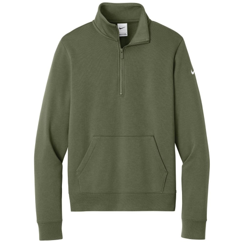 Nike Ladies Club Fleece Swoosh Sleeve Half Zip