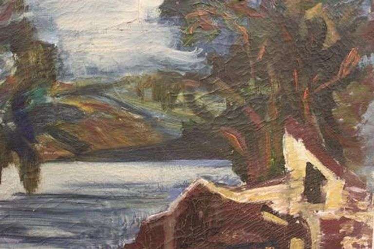 VERY RARE ORIGINAL PAINTING OF MANOR SHADIAN