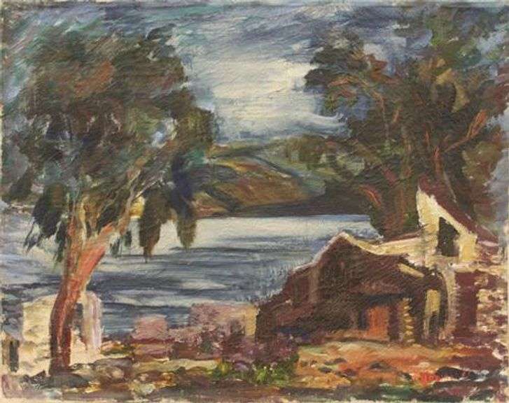VERY RARE ORIGINAL PAINTING OF MANOR SHADIAN