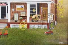 Absolutely Stunning Original Oil, County Antique Shop C. SWARTLEY Country Antique Shop