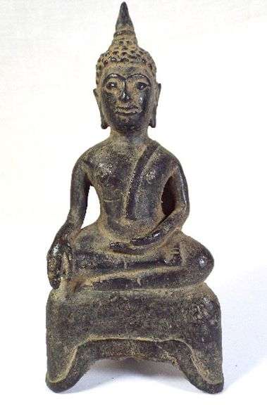 18th century Antique Genuine Bronze Buddha Statue COA