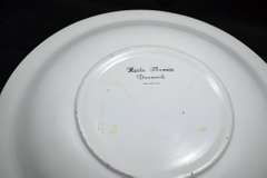 Rear Vintage Danish Bowl Plate With Marble Inlay Mosaic