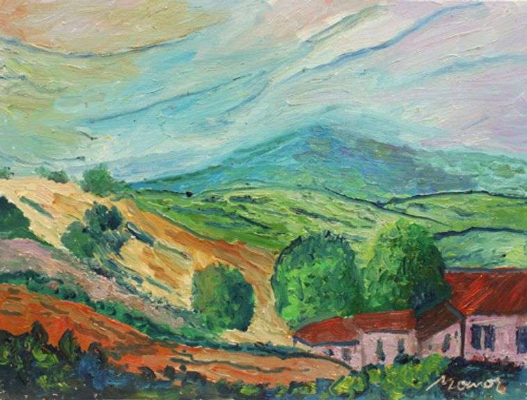 LOVELY ORIGINAL OIL ON WOOD PANEL BY SHADIAN