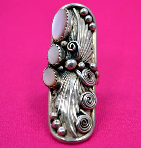 Designer Navajo Southwestern Sterling Silver Ring