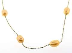 Ladies long station pearl necklace