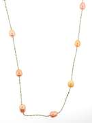 Flashy pearl station necklace