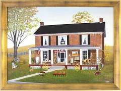 Absolutely Stunning Original Oil, County Antique Shop C. SWARTLEY Country Antique Shop