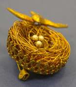 Beautiful 1960's Jeanne Gold Tone Bird Nest Pin Brooch