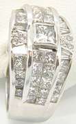 2+ctw Diamond Gent Ring in 14kt White Gold