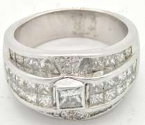 2+ctw Diamond Gent Ring in 14kt White Gold