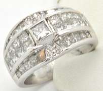 2+ctw Diamond Gent Ring in 14kt White Gold