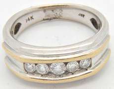 Two Tone 0.50CTW Gents Diamond Ring